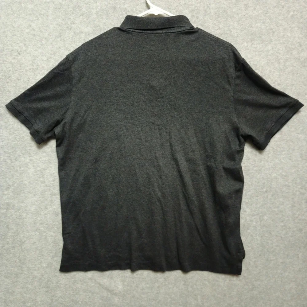 Polo Ralph Lauren Mens Large Classic Fit Polo Shirt Gray Heather Pony‎ Logo Pima